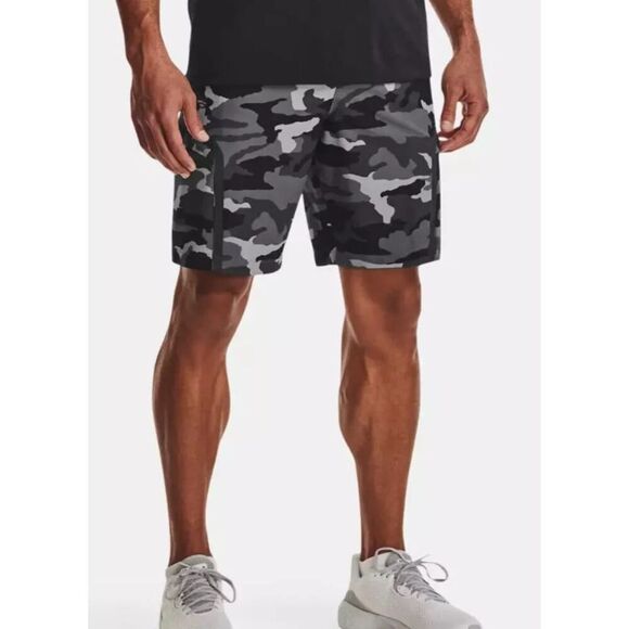Under Armour 1373868-001 Men's Sz M Black Camo UA Elite Cargo Printed Shorts - Picture 8 of 8